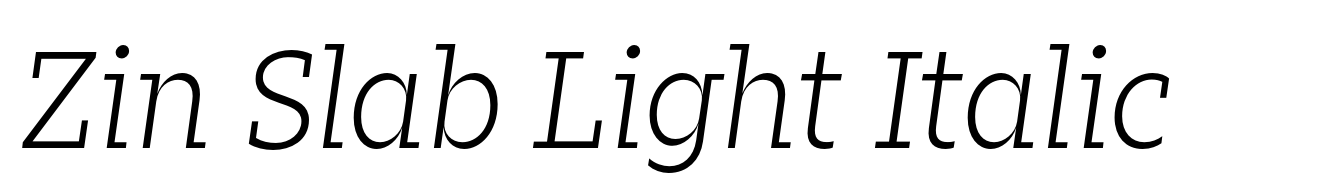 Zin Slab Light Italic